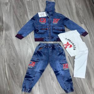 Blue CA TE Tarry 3pcs jeans long sleeve set